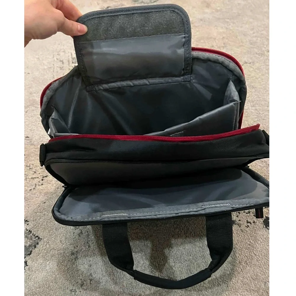 Targus for Dell Laptop Messenger Bag Black Red Padded Business Carrying Case